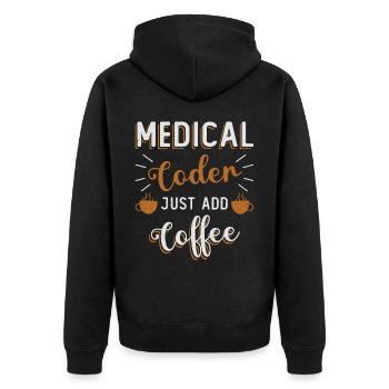 Codeur médical, programmeur - Veste à capuche bio Premium Unisexe - noir - Dos - Nico (187cm)