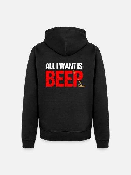 Metalldetektor, Metalldetektorist - Unisex Premium Bio Zip Hoodie - Schwarz