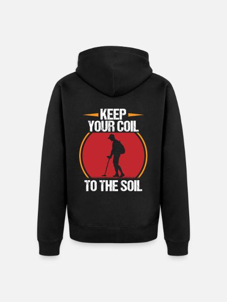 Metalldetektor, Metalldetektorist - Unisex Premium Bio Zip Hoodie - Schwarz
