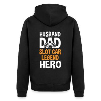 Slot car, course de slot car - Veste à capuche bio Premium Unisexe - noir - Dos - Nico (187cm)