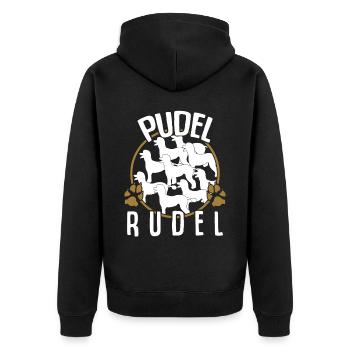 Pudel Rudel - Unisex Premium Bio Zip Hoodie - Schwarz - Hinten - Nico (187cm)