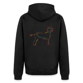 Caniche Pudel - Veste à capuche bio Premium Unisexe - noir - Dos - Nico (187cm)