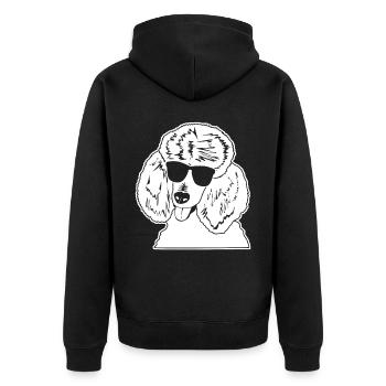 Poodle with sunglasses - Unisex Premium Organic Zip Hoodie - black - Back - Nico (187cm)