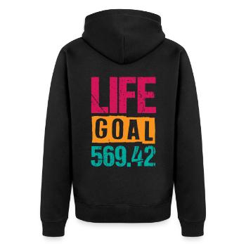 Medizinischer Kodierer, Programmierer - Unisex Premium Bio Zip Hoodie - Schwarz - Hinten - Nico (187cm)