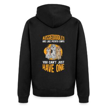 Aussiedoodle Dog Owners Dogs Gift - Unisex Premium Organic Zip Hoodie - black - Back - Nico (187cm)