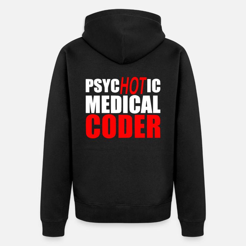 Medical encoder, programmer - Unisex Premium Organic Zip Hoodie - black