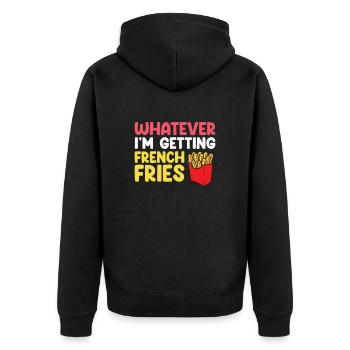 Français Frites Drôles de patates douces Frites Restauration rapide - Veste à capuche bio Premium Unisexe - noir - Dos - Nico (187cm)