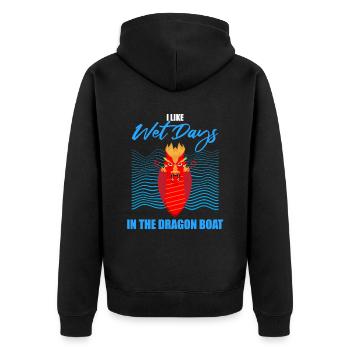 Chinese Boat Race for Dragon Boat Trainers - Unisex Premium Organic Zip Hoodie - black - Back - Nico (187cm)
