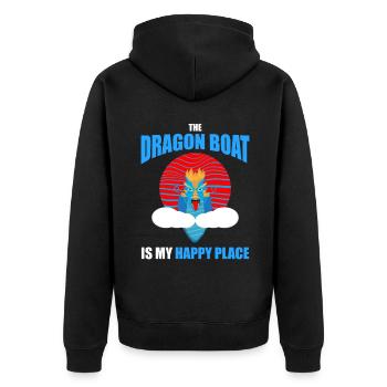 Drachenbootrennen-Design für Drachenbootfahren - Unisex Premium Bio Zip Hoodie - Schwarz - Hinten - Nico (187cm)