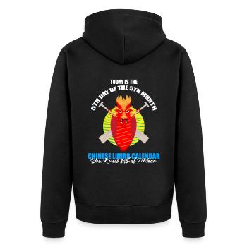 Drachenbootrennen-Design für Drachenbootfahren - Unisex Premium Bio Zip Hoodie - Schwarz - Hinten - Nico (187cm)