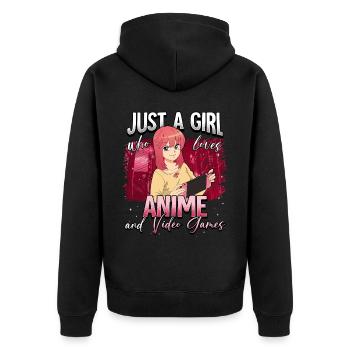 Anime Otaku Weeb - Veste à capuche bio Premium Unisexe - noir - Dos - Nico (187cm)