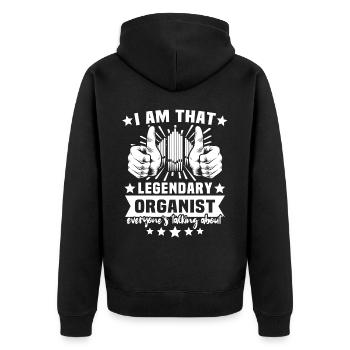 Orgelspieler Orgel Organist - Unisex Premium Bio Zip Hoodie - Schwarz - Hinten - Nico (187cm)