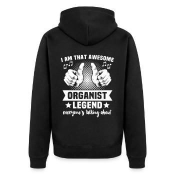 Orgelspieler Orgel Organist - Unisex Premium Bio Zip Hoodie - Schwarz - Hinten - Nico (187cm)