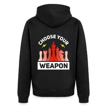 Chess Chess Player Tournament for Clever Minds - Unisex Premium Organic Zip Hoodie - black - Back - Nico (187cm)