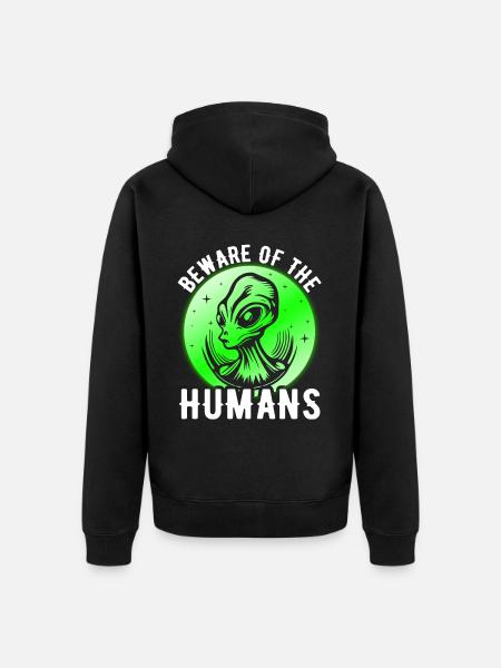 Alien, UFO, UAP, Space, Space Flying Object - Unisex Premium Organic Zip Hoodie - black