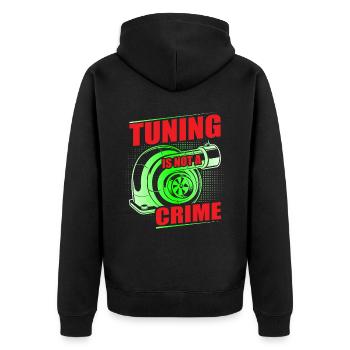Auto Tuner, KFZ Mechaniker, Racing Car, Tuning - Unisex Premium Bio Zip Hoodie - Schwarz - Hinten - Nico (187cm)