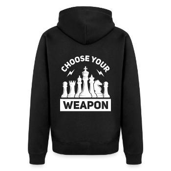 Chess Chess Player Tournament for Clever Minds - Unisex Premium Organic Zip Hoodie - black - Back - Nico (187cm)