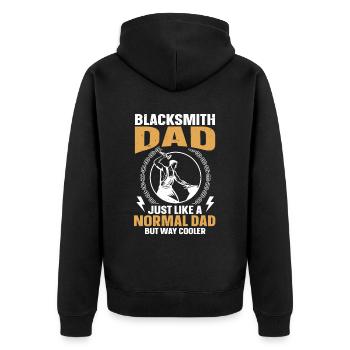 Le père forgeron comme un père normal mais beaucoup plus cool - Veste à capuche bio Premium Unisexe - noir - Dos - Nico (187cm)