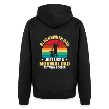 Le père forgeron comme un père normal mais beaucoup plus cool - Veste à capuche bio Premium Unisexe - noir - Dos - Nico (187cm)