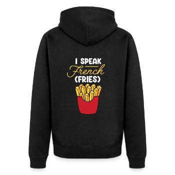 Français Frites Drôle d’amateur de restauration rapide Français frites - Veste à capuche bio Premium Unisexe - noir - Dos - Nico (187cm)
