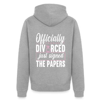 Divorce Divorcé - Veste à capuche bio Premium Unisexe - gris chiné - Dos - Nico (187cm)