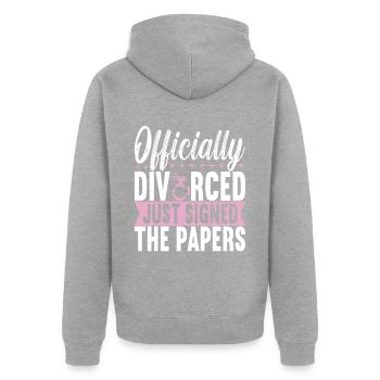 Divorce Divorcé - Veste à capuche bio Premium Unisexe - gris chiné - Dos - Nico (187cm)