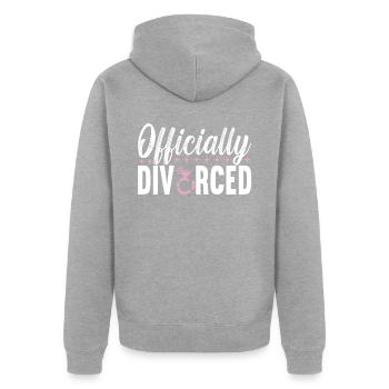 Divorce Divorcé - Veste à capuche bio Premium Unisexe - gris chiné - Dos - Nico (187cm)