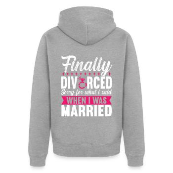Divorce Divorcé - Veste à capuche bio Premium Unisexe - gris chiné - Dos - Nico (187cm)