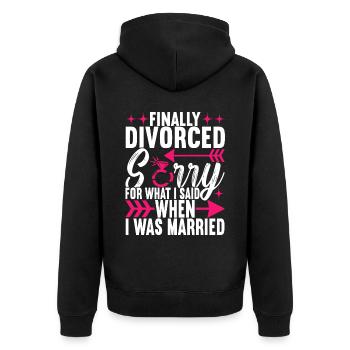 Divorce Divorcé - Veste à capuche bio Premium Unisexe - noir - Dos - Nico (187cm)