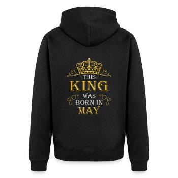 Ce roi est né en mai – mai - Veste à capuche bio Premium Unisexe - noir - Dos - Nico (187cm)