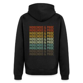 Native Americans and proud Native Americans - Unisex Premium Organic Zip Hoodie - black - Back - Nico (187cm)