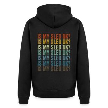 Ist mein Schlitten in Ordnung? Schneemobil Schneem - Unisex Premium Bio Zip Hoodie - Schwarz - Hinten - Nico (187cm)