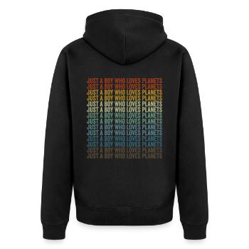 Nur ein Junge, der die Planeten liebt Sonnensystem - Unisex Premium Bio Zip Hoodie - Schwarz - Hinten - Nico (187cm)