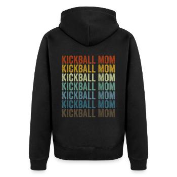 Kickball Mama Kickball Spieler Mama - Unisex Premium Bio Zip Hoodie - Schwarz - Hinten - Nico (187cm)
