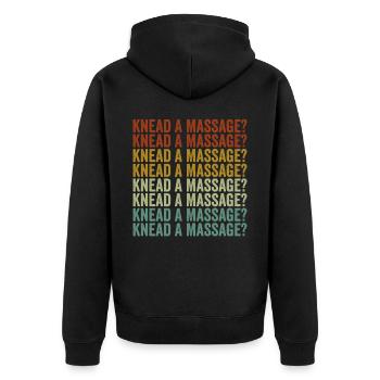 Eine Massage kneten? Massage-Therapeutin - Unisex Premium Bio Zip Hoodie - Schwarz - Hinten - Nico (187cm)