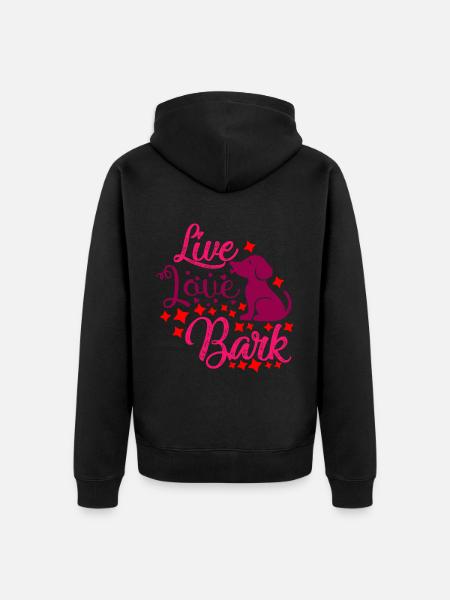 Love live bark - Unisex Premium Organic Zip Hoodie - black