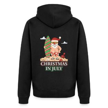 Weihnachten im Juli Noël en juillet Père Noël Humour - Veste à capuche bio Premium Unisexe - noir - Dos - Nico (187cm)