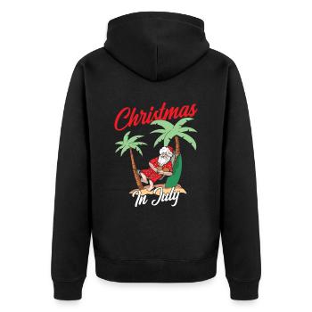 Weihnachten Im Juli Christmas In July Santa Humor - Unisex Premium Organic Zip Hoodie - black - Back - Nico (187cm)