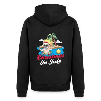 Weihnachten Im Juli Christmas In July Santa Humor - Unisex Premium Organic Zip Hoodie - black - Back - Nico (187cm)
