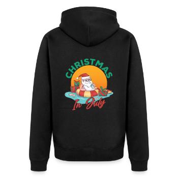 Weihnachten Im Juli Christmas In July Humor Santa - Unisex Premium Organic Zip Hoodie - black - Back - Nico (187cm)