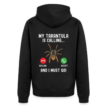 Tarantula - Unisex Premium Organic Zip Hoodie - black - Back - Nico (187cm)