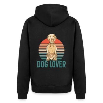 Amoureux des chiens Chiot animal amoureux des chiens Dictons - Veste à capuche bio Premium Unisexe - noir - Dos - Nico (187cm)