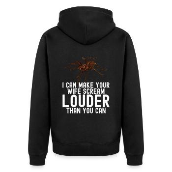 Tarantula - Unisex Premium Organic Zip Hoodie - black - Back - Nico (187cm)