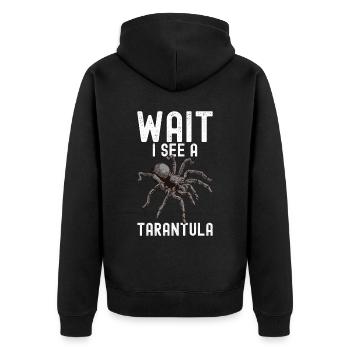 Tarantula - Unisex Premium Organic Zip Hoodie - black - Back - Nico (187cm)