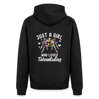 Tarantula - Unisex Premium Organic Zip Hoodie - black - Back - Nico (187cm)