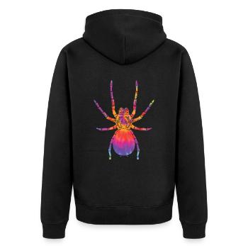 Tarantula - Unisex Premium Organic Zip Hoodie - black - Back - Nico (187cm)