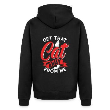 Take the cat away from me puppy dog lover - Unisex Premium Organic Zip Hoodie - black - Back - Nico (187cm)