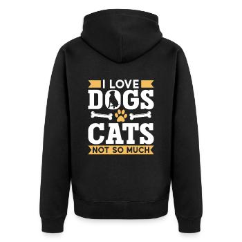 Ich Liebe Hunde Katzen Nicht So Sehr Hund Welpe - Unisex Premium Bio Zip Hoodie - Schwarz - Hinten - Nico (187cm)
