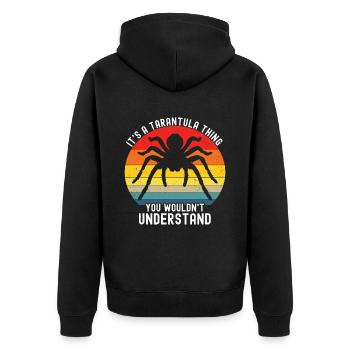 Tarantula - Unisex Premium Organic Zip Hoodie - black - Back - Nico (187cm)