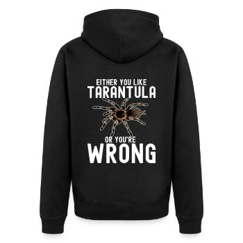Tarantula - Unisex Premium Organic Zip Hoodie - black - Back - Nico (187cm)
